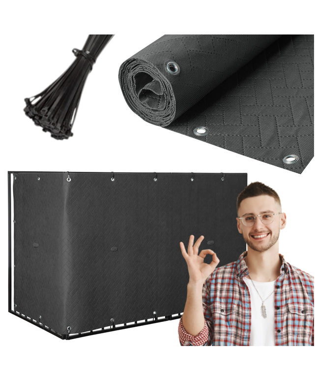 PREMIUM balkono uždanga, grafito spalva, 0,8x6m, balkono, terasos ir tvoros kilimėlis, storas 240g