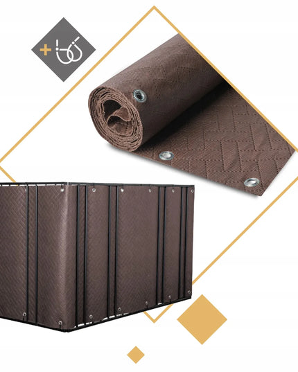 PREMIUM balkono uždanga ruda 0,9x4m, balkono, terasos ir tvoros kilimėlis, storas 240g