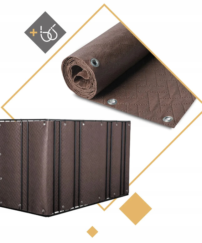 PREMIUM balkono uždanga ruda 0,9x5m, balkono, terasos ar tvoros kilimėlis, storas 240g