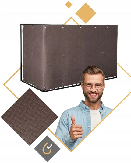 PREMIUM balkono uždanga ruda 1,0x5M, balkono kilimėlis terasai, tvora, stora 240g