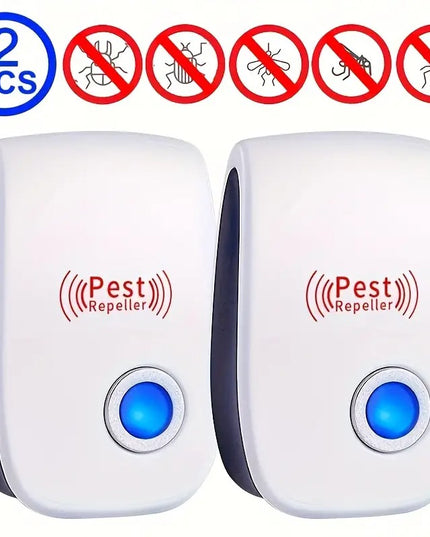 Prietaisas nuo pelių ir vabzdžių – 2 vnt. ultragarsiniai kenkėjų atbaidytojai namams, virtuvei, biurui ir sandėliui