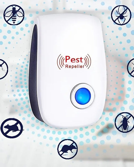 Prietaisas nuo pelių ir vabzdžių – 2 vnt. ultragarsiniai kenkėjų atbaidytojai namams, virtuvei, biurui ir sandėliui