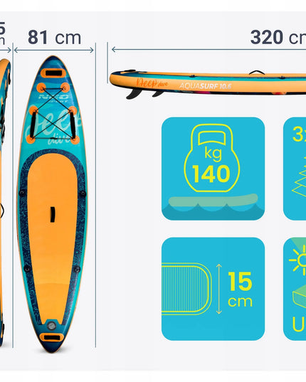 Pripučiama irklentė Neo-sport STAND UP PADDLE 320cm su priedų rinkiniu