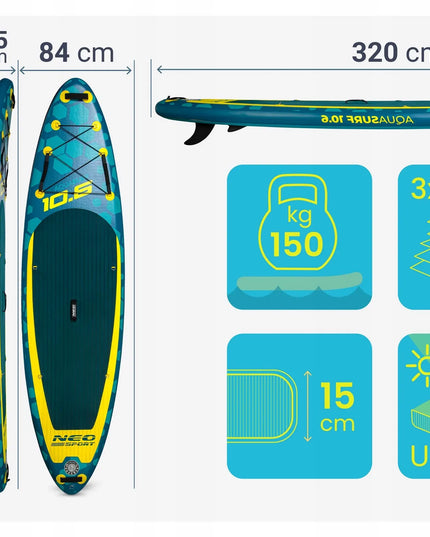 Pripučiama irklentė SUP STAND UP PADDLE 320 cm su priedų rinkiniu