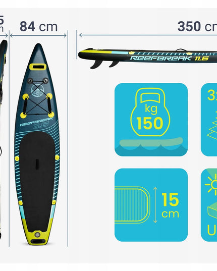 Pripučiama SUP irklentė STAND UP PADDLE 350 cm, priedų rinkinys