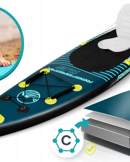 Pripučiama SUP irklentė STAND UP PADDLE 350 cm, priedų rinkinys