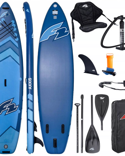 Pripučiama SUP lenta F2 Axxis 11'6" Navy Blue Combo, 2-in-1 irklas, sėdynė
