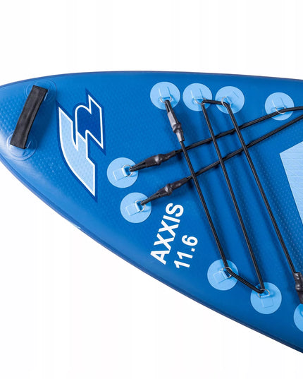 Pripučiama SUP lenta F2 Axxis 11'6" Navy Blue Combo, 2-in-1 irklas, sėdynė