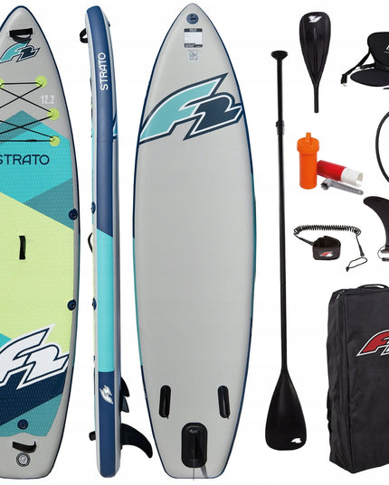 Pripučiama SUP lenta, irklentė F2 Strato 12'2" Green COMBO