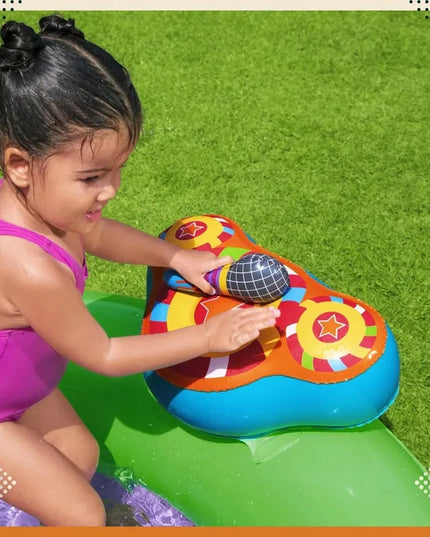 Pripučiama vandens žaidimų aikštelė vaikams Bestway su baseinu, fontanu, čiuožykla ir žaislais