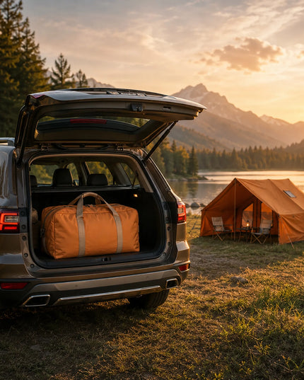Pripučiamas kempingo ir glamping palapinė Boste 4 asmenims su prieangiu ir pompa