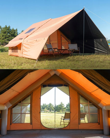 Pripučiamas kempingo ir glamping palapinė Boste 4 asmenims su prieangiu ir pompa