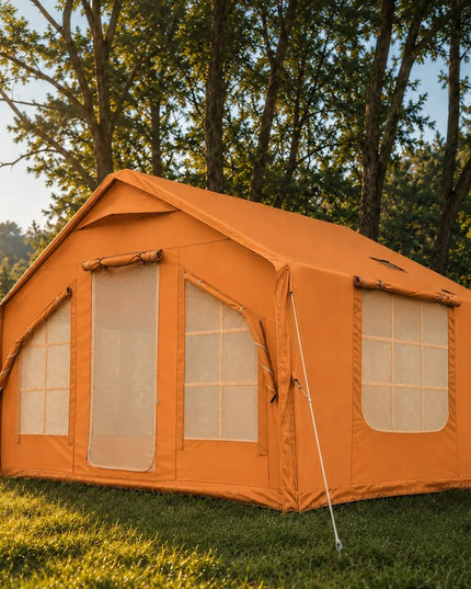 Pripučiamas kempingo ir glampingo palapinės 5–7 asmenims, didelis prieangis, Oxford 420D