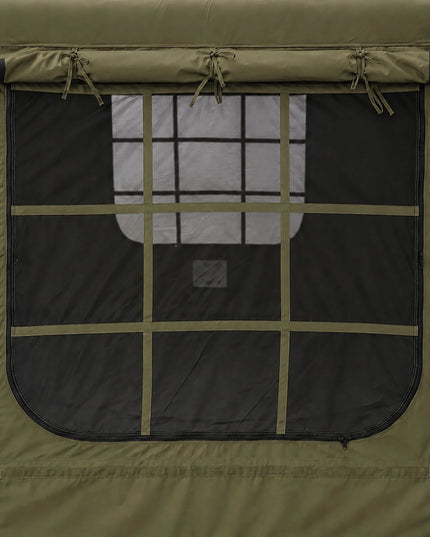 Pripučiamas kempingo ir glampingo palapinės „Boste AirCab“, 4 vietų, su priebučiu ir pompa, tvirtas