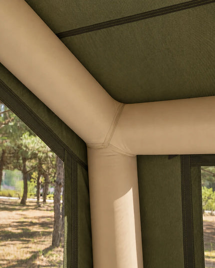 Pripučiamas kempingo ir glampingo palapinės „Boste AirCab“, 4 vietų, su priebučiu ir pompa, tvirtas