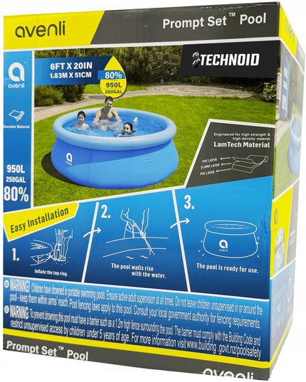 Pripučiamas sodo baseinas Avenli TechnoID 6-in-1, 183x51 cm, mėlynas