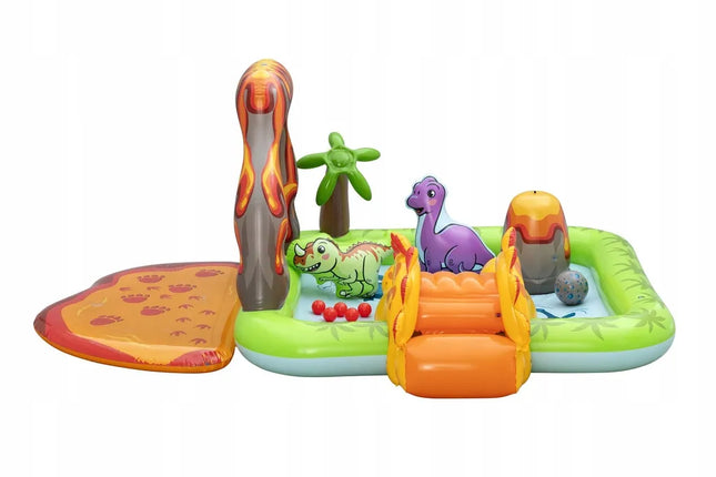 Pripučiamas vandens žaidimų centras Bestway Dinozaurai 262x188x102 su čiuožykla