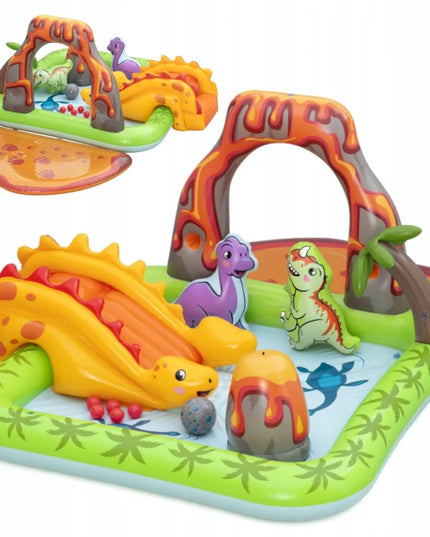 Pripučiamas vandens žaidimų centras Bestway Dinozaurai 262x188x102 su čiuožykla
