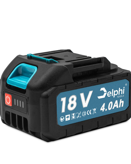 Profesionalus akumuliatorinis gręžtuvas-suktuvas Delphi Tools, 18V, 4 Ah, su smūgine funkcija