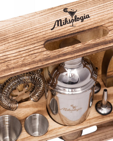 Profesionalus barmenų rinkinys kokteiliams, plaktuvas 750 ml, 12 dalių, sidabrinis XXL