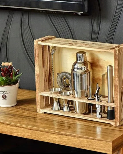 Profesionalus barmenų rinkinys kokteiliams, plaktuvas 750 ml, 12 dalių, sidabrinis XXL