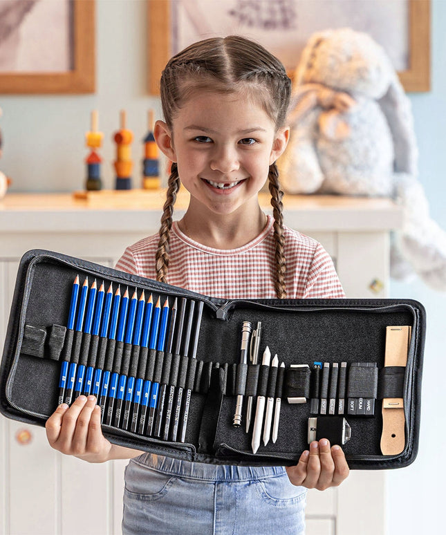 Profesionalus Piešimo ir Eskizavimo Pieštukų Rinkinys 33in1