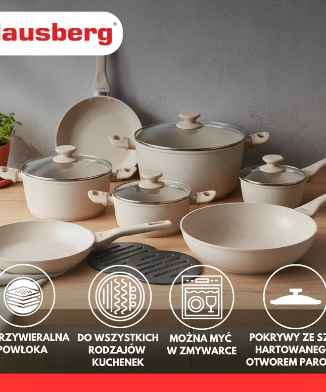 Puodų ir keptuvių rinkinys Klausberg KB-7959, 12 dalių, nelimpančia danga