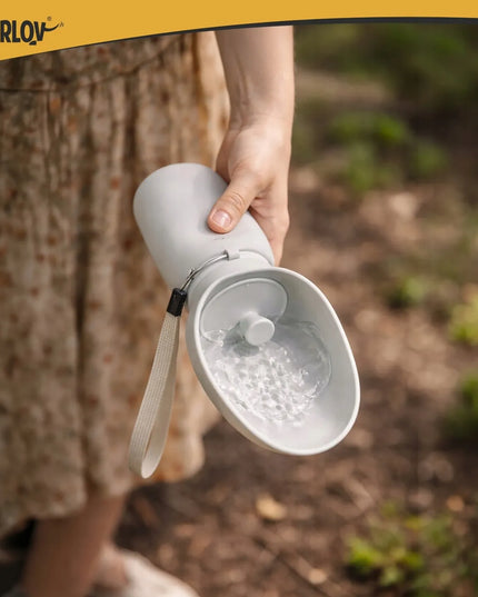 Purlov kelioninė šunų gertuvė 550 ml – nešiojama gertuvė su dubenėliu
