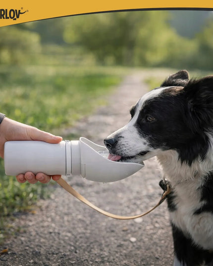 Purlov kelioninė šunų gertuvė 550 ml – nešiojama gertuvė su dubenėliu