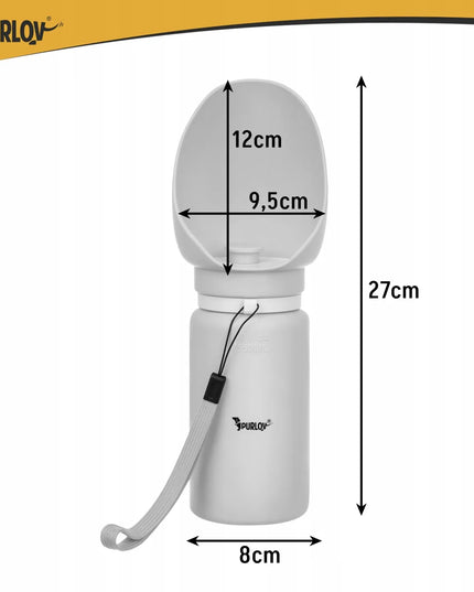 Purlov kelioninė šunų gertuvė 550 ml – nešiojama gertuvė su dubenėliu