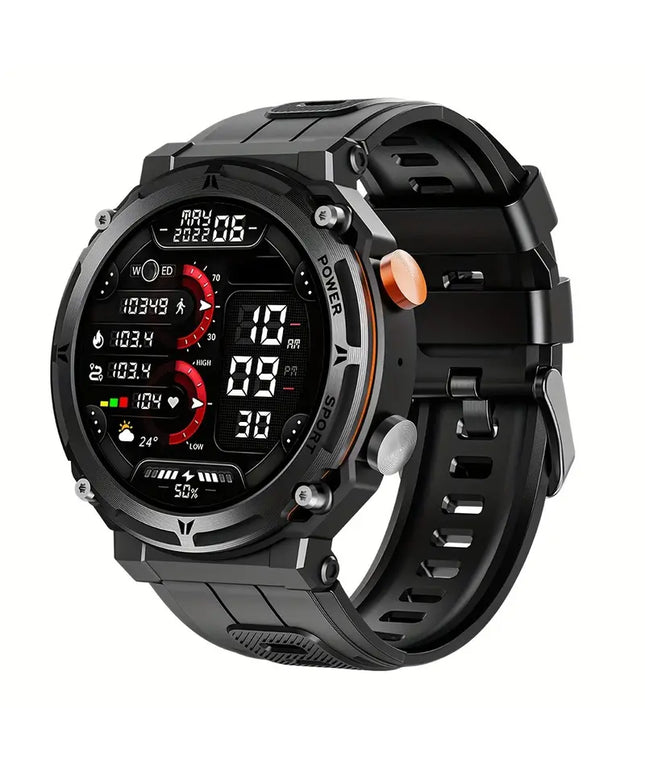 Atsparus vandeniui išmanusis laikrodis su skambučių funkcija, fitneso sekiklis vyrams, tinkantis iPhone ir Android