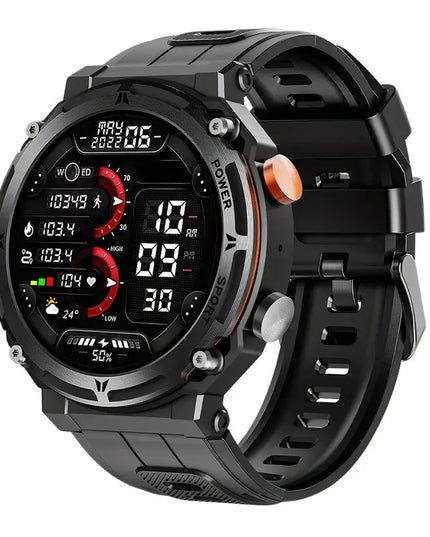 Atsparus vandeniui išmanusis laikrodis su skambučių funkcija, fitneso sekiklis vyrams, tinkantis iPhone ir Android