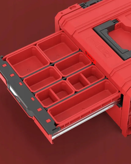 QBRICK SYSTEM PRO Drawer 2 Toolbox 2.0 Expert RED Ultra HD Custom 9,5 l + 4,5 l