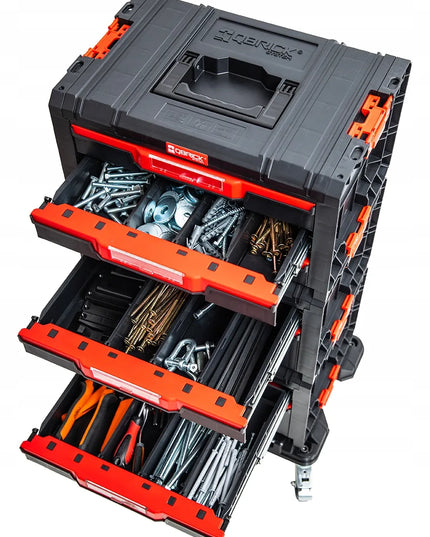 QBRICK SYSTEM PRO Drawer Workshop Set 1 2.0 įrankių dėžių rinkinys su ratukais