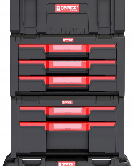 QBRICK SYSTEM PRO Drawer Workshop Set 2 2.0 mobilioji įrankių dėžė su ratukais