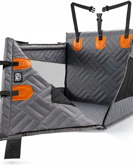 Ragi standi autokėdutė šunims – didelis bei stabilus transporteris ir kilimėlis į automobilį