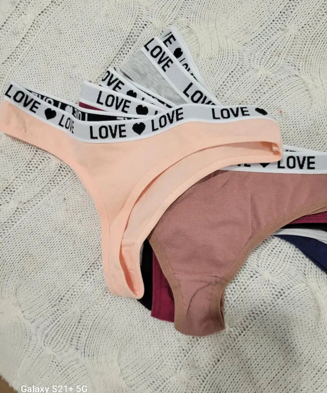 7 vnt. Medvilniniai stringai, seksualūs, kvėpuojantys ir patogūs apatiniai