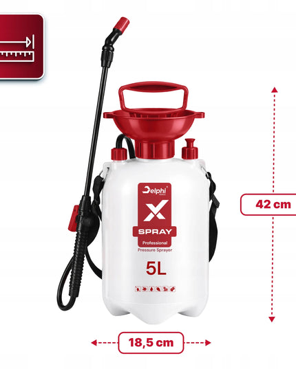 Rankinis 5 L slėginis purkštuvas, skirtas augalams, su 95 cm lancetu