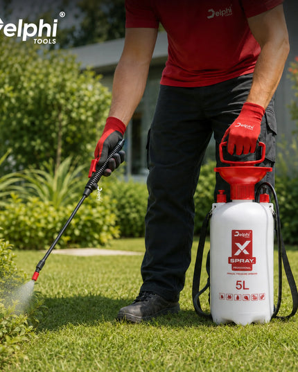 Rankinis 5 L slėginis purkštuvas, skirtas augalams, su 95 cm lancetu