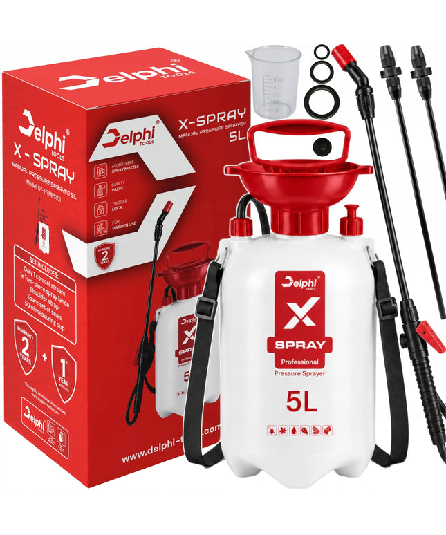 Rankinis 5 L slėginis purkštuvas, skirtas augalams, su 95 cm lancetu