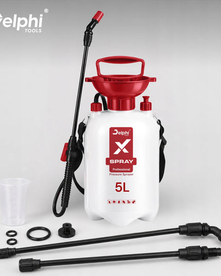Rankinis 5 L slėginis purkštuvas, skirtas augalams, su 95 cm lancetu
