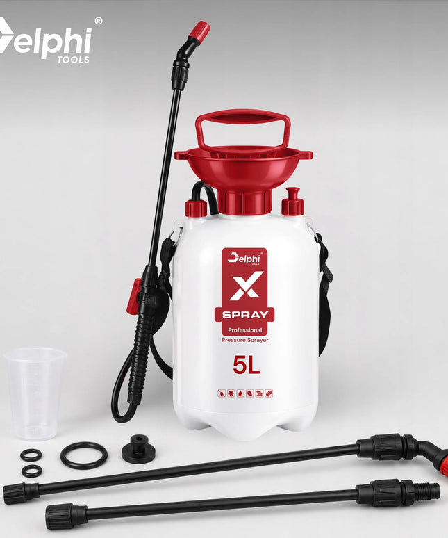 Rankinis 5 L slėginis purkštuvas, skirtas augalams, su 95 cm lancetu