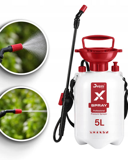 Rankinis 5 L slėginis purkštuvas, skirtas augalams, su 95 cm lancetu