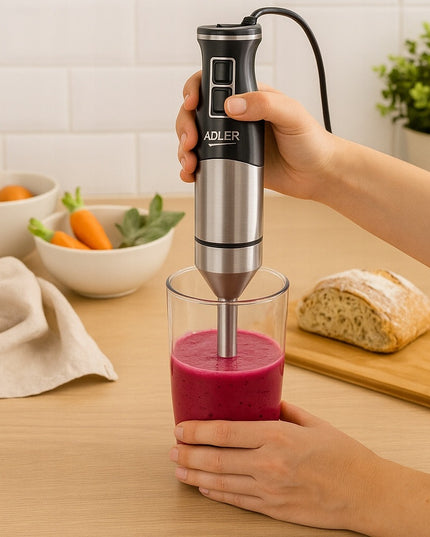 Galingas rankinis blenderis Adler AD 4628 – 1900W, Turbo funkcija, ledo smulkinimas, tylus veikimas