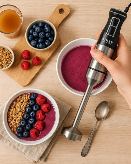 Galingas rankinis blenderis Adler AD 4628 – 1900W, Turbo funkcija, ledo smulkinimas, tylus veikimas