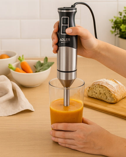 Galingas rankinis blenderis Adler AD 4628 – 1900W, Turbo funkcija, ledo smulkinimas, tylus veikimas