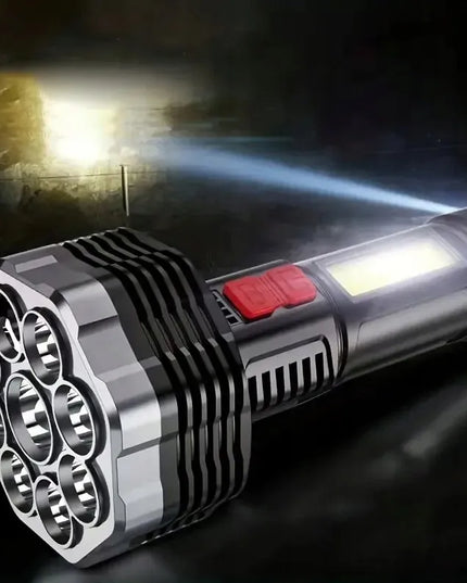 Rankinis LED prožektorius daugiafunkcinis taktinio stiliaus su USB įkrovimu