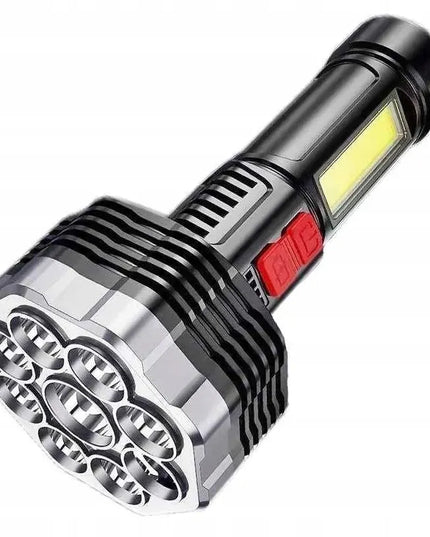 Rankinis LED prožektorius daugiafunkcinis taktinio stiliaus su USB įkrovimu