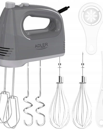 Rankinis mikseris Adler AD4231 – 750W, 5 greičiai + TURBO, nerūdijančio plieno priedai, su papildomais aksesuarais