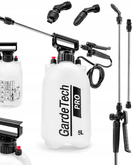 Rankinis slėginis purkštuvas 5L GardeTech PRO, ilgas plieninis antgalis 128cm